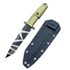 Promotion H5271 Survival Straight Knife A8 Tanto Point Blade Full Tang Handle Outdoor Camping Hiking Tactical Knives with Kydex