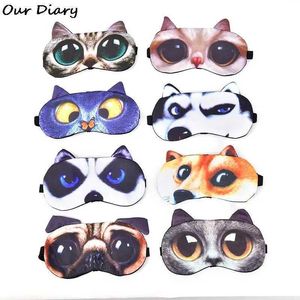 Sleep Masks Cute Cat Dog Sleep Mask Eyeshade Cover Eye Mask Natural Sleeping Soft Blindfold Eyepatch Sleep Eyeshade Eye Cover Hot Q0527