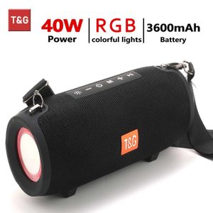 Portable Speakers TG322 Portable Bluetooth Speaker LED Light Wireless Boombox 3600MAH Waterproof Outdoor Subwoofer Stereo Box TFFM Radio S245287