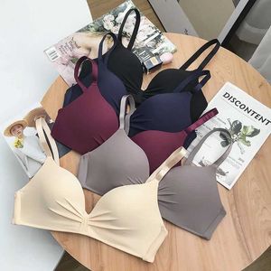 Camisole GIUGNA RAGGIO BRA Pure Cotton Ab Cup tazza sottile morbida senza traspirazione senza ssteel reggiseno per lo sviluppo ragazza Brateenage Girl Wrap Top Y240528