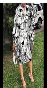 ひざまずきドレス2022ヴォンダ女性長袖Oネックフローラルプリントドレスカジュアルパーティードレスkaftanローブ特大のゆるいサンドレス7825328