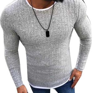メンズセーターファッションメンセータートップカラーブロックパッチワークOメンズの服のための首の長袖プルオーバーニットセーター冬Q240527