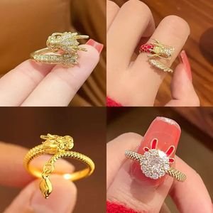 Mencheese Dragon Year Zodiac Открытие кольца специальное предложение дизайн Light Luxury Boys and Girls Удача кольцо кольцо 240528