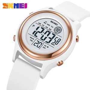 Студенты Skmei Digit Watch Fashion Casual Silicone Band 2 Time Led Electronic Watches Мужчины Женские Водонепроницаемые часы 240517