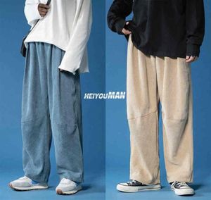 Men039s брюки весенние повседневные мужчины японские ретро -вельветовые брюки модные эластичные талия свободные прямые мужские спортивные грань QCLR301S4717516