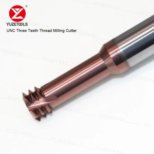 CNC Carbide America UNCカッター3歯の糸ミリングカッターUNC3/8-16アルミニウム鋼用タングステンスチールエンドミル機械加工