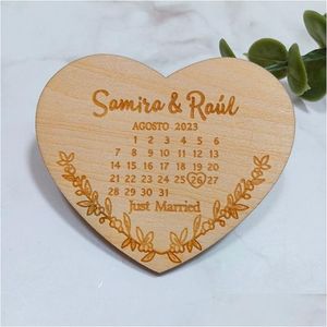 Other Event & Party Supplies Personalized Wooden Heart Save The Date Magnet Wedding Invitation Gifts For Guests 230704 Drop Delivery H Dhahe