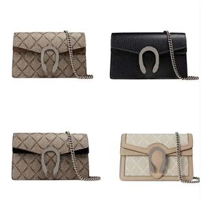 Classic Luxury Chain designer bag Fashion 2024 Plaid Flower Brand Wallet Vintage Ladies Brown Leather Handbag designer shoulder bag0001
