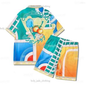 Casa Blanca Suit Designer T Shirt Casablanc Shirt Men's Tracksuits Hawaiian Beach Sets Vacation Shirts Casablancas Shirt Color Blocking Printed Shorts Set 59 290