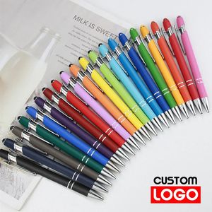 20200 Pens Toptan Metal Beyaz Kalem Dokunmatik Ekran Ofis Okulu Reklamcılığı Özel Metin Lazer Gravür 240528