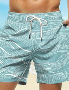 Erkek şort tahtası kısa yüzme gövdeleri çizim dalgaları grafik baskılar hızlı kurutma gündelik tatil Hawaiian