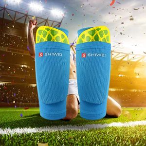 1 par Sports Soccer Shin Guard Pad Sleeve Sock Leg Support Football Compression Calf Sleeve Shinguard för vuxna tonåringar Barn 240528