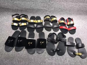 المصمم Giuseppe Zanatoli Slipper GZ جلدي امرأة أسود البقر البقر الفاخر الصيفية الصيفية سيدة Slide Slide Women Pool Beach Slide Man Men Slipper Dhgate مع Box