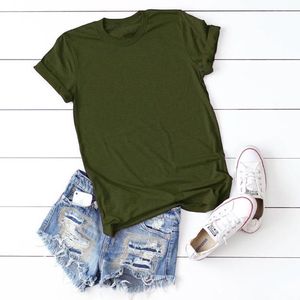 Solid Color Women T Shirts Bekväm Summer Tee Shirt All-Match Multicolor Streetwear Loose Hip Hop Kort ärm för kvinna