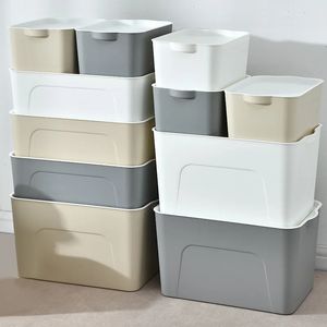 Plastic Storage Box With Lids Thickened Large Capacity Drawers Organizers Clothes Wardrobe Miscellaneous Items Toy Storage Box 240528