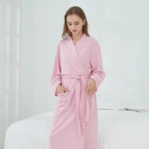 Abiti da casa coppia di colori solidi abiti da notte waffle kimono primaverile cambio automobilistico abito dormiente abbigliamento casual con tasca