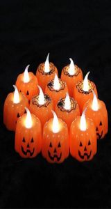 Classic Candle Lantern Pumpkin Design Small LED Hållbart inomhusljuslampljus Lykta Halloween Party Decoration GA385977361