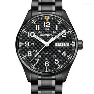 Zegarek karnawałowy kwarcowy zegarek Mężczyźni T25 tritium Luminous Mens Black Full Waterproof Watches Relojes 314J