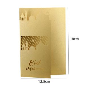 10/20pcs Gold Pearl Paper Convites de casamento para a decoração muçulmana do Islã Ramadã Eid Mubarak Gift Greeting Party Party Supplies