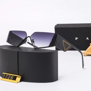 Nytt designermärke Kvinnors solglasögon Fashion Trend Men's Classic Inverted Triangle Semi-Frame Metal Sunshade 257m
