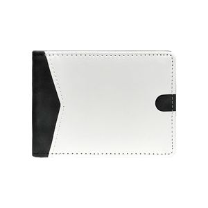 5pcs Wallets Sublimation DIY White Blank PU Geometry Printing Two Foldable Short Card Holder