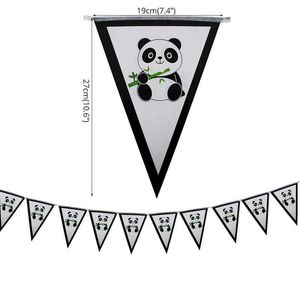 Banners Streamers Confetti Cute Panda Spiral Bamboo Happy Birthday Banner Hanging Pendant Theme Party Decorations Baby Shower Supplies d240528