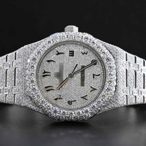 Zegarek Diamentowy zegarek na rękę Hip Hop Diamond Cound Cut All Diake Dostosowanie VVS1 Ręcznie robione diamentowe zegarek dla męskiej Diamond Watch 2426
