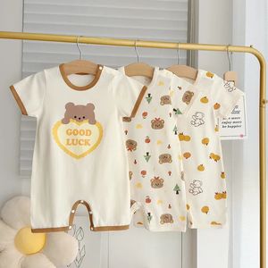 Baby Summer Bear Clothes Childrens Clothing Short Sleeve Cotton Jumpsuit Climbing Suit Baby Boy Romper Baby 6 månader 240528