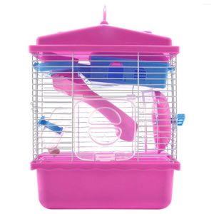 Dog Apparel Pet Cage Hamster Cottage com Skylight Double Cayer House para Golden