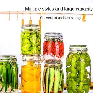 Storage Bottles Glass Snap-on Sealed Jar Large Capacity Pickle Household Moisture-proof