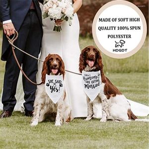 犬のアパレル私の人間は犬の結婚式のペットアクセサリーのためにバンダナと結婚しています結婚ブライダルシャワーパーティーPOシュートギフト