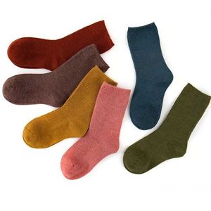 Kinder Socken Kinder Wolle Kaschmirsocken Kinder Jungen Mädchen weiche Wärmeleitstrümpfe für Babymodische modische Farbe Kinder hohe lange Wintermaterial D240528