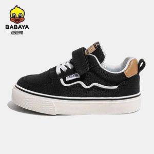 Sneakers Babaya Childrens Canvas Shoes Soft Sole Casual Shoes 2023 Spring New Boys Canvas Shoes Childrens brädskor Q240527