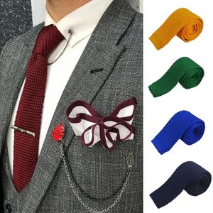 Solid stickade band för män Casual Polyester Skinny Mens Slips Fashion Candy Color Slim Neck Tie Gify Wedding 240511