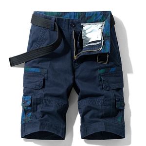 Multi-Pocket Workwear Shorts Mens Loose All-Matching Straight Middle Pants Summer Cotton Elastic Rest Shorts 240527