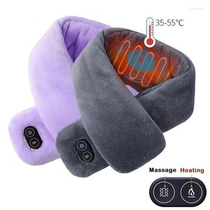 Bandanas 2023 USB Heated Scarf Women And Men Smart Heating Solid Color Vibration Massage Waterproof Winter Female 2772