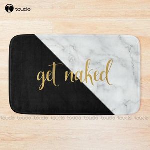 Bath Mats Get Naked Bathroom And Bedroom Quote Black Gold Marble Mat Non Slip Carpet