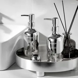 Flüssige Seifenspender 500 ml Badezimmerflasche Silber plattiert Refill Shampoo Conditioner leere Küche