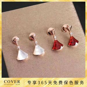 Master Design Charme Bvlgry Ohrringe für Frauen rot kleiner Rock Silber Roségold Ohrring QX33
