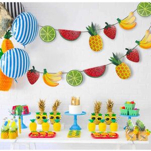 Banners Streamers Confetti 2 Pcs Party Ornaments Fruits Theme Banner Household Streamer Decorations Summer Paper d240528