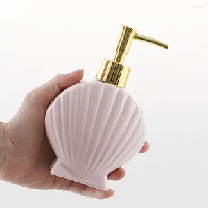 Liquid Soap Dispenser 280ml Shell Shaped Ceramic Shampoo Bottles Bathroom Shower Gel Hair Conditioner Hand Washing Storage Sub-bottle