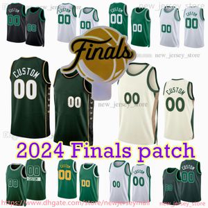 Custom 2024 Finals Stampato Basketball Jersey 0 Jayson Tatum Jaylen Brown Jrue Holiday Kristaps Porzingis Derrick White Grant Williams Payton Payton Pritchard