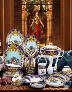 Set di stoviglie ceramica per ciotola per piatto da zuppa per cucina regalo cucina utensili da cucina accessori per la casa decorazione della casa in porcellana T2004306448544