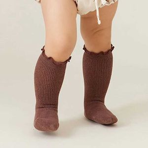 Calzini per bambini calzini alti calze alte calze neonate per bambini a colori solidi cotone arruffato per ragazzi calzini per bambini calzini per bambini d240528