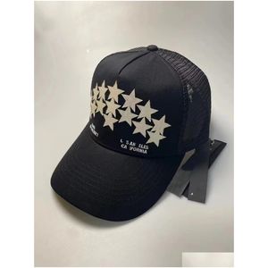 Ball Caps Cap Bucket Baseball Designer Mens Ladies Mesh Five-Pointed Star Outdoor Fashion Summer Luxury Black 2 Colors Drop Delivery A Otjvu