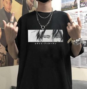 2020 Attack på Titan Anime Manga Funny Cartoon Levackerman Tshirt Tee Male Harajuku Unisex Tops Men039s T Shirts Punk Clothes6096256
