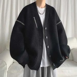 Men's Sweaters White Crewneck Man Clothes Black Knitted Sweaters for Men Cardigan Round Collar Ugly Old Order 2023 Trend Street Overfit S Neck Q240527