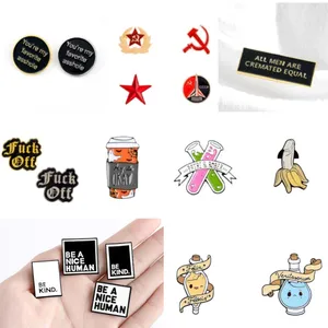 Brooches Personality Cartoon Badges Cute Drip Oil Funny Phrases Test Tube Enamel Pin Lapel Be Kind Brooch Creative Jewelry Gift