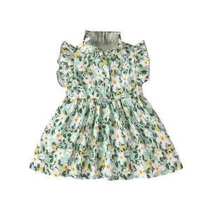 Mädchenkleider Kinderkleidung Kleidung Neugeborene 3-24 Monate Geburtstagsstil Schmetterlingsärmel süße Blumenprinzessin formelle Kleid OOTD Baby Mädchen H240527 N98U