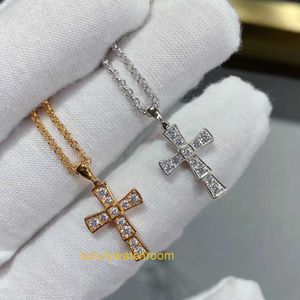 Classic Fashion Bolgrey Pendant Necklaces Fashionable and simple style Japanese fashion short cross diamond inlaid womens collarbone chain necklace